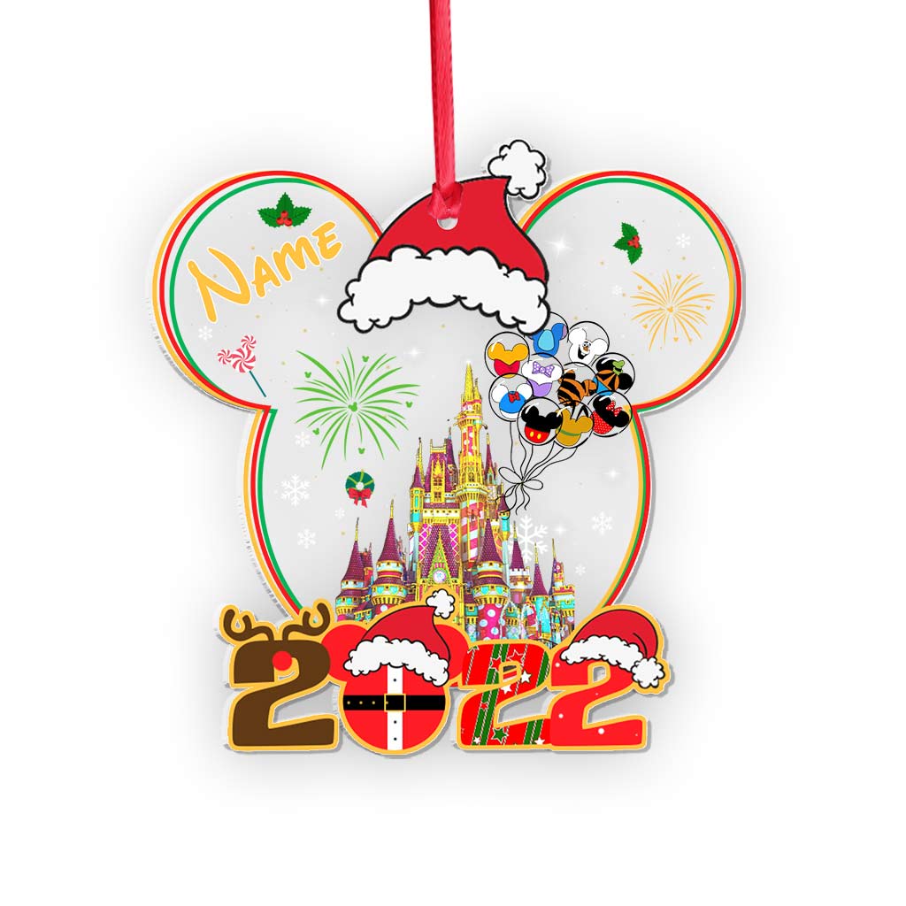 Merry Christmas - Personalized Christmas Mouse Transparent Ornament