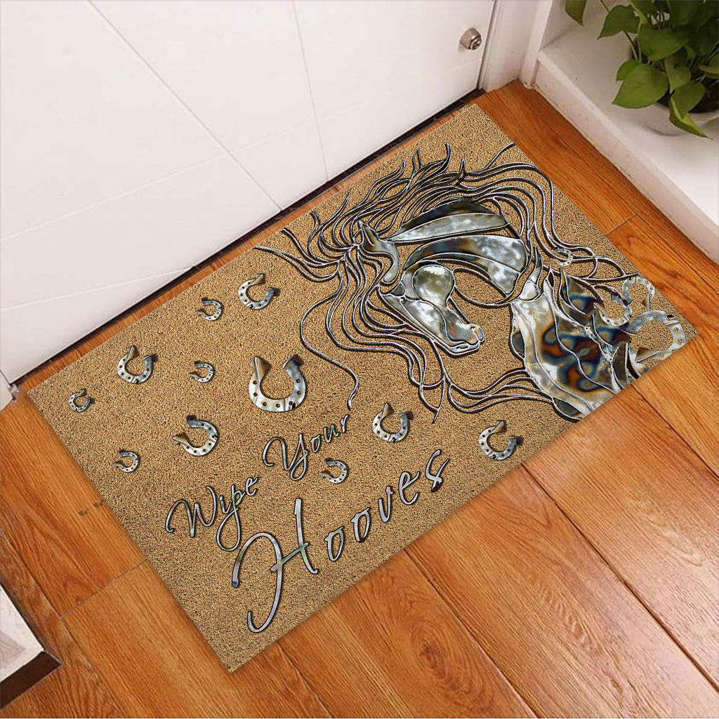 Wipe Your Hooves - Horse Coir Pattern Print Doormat