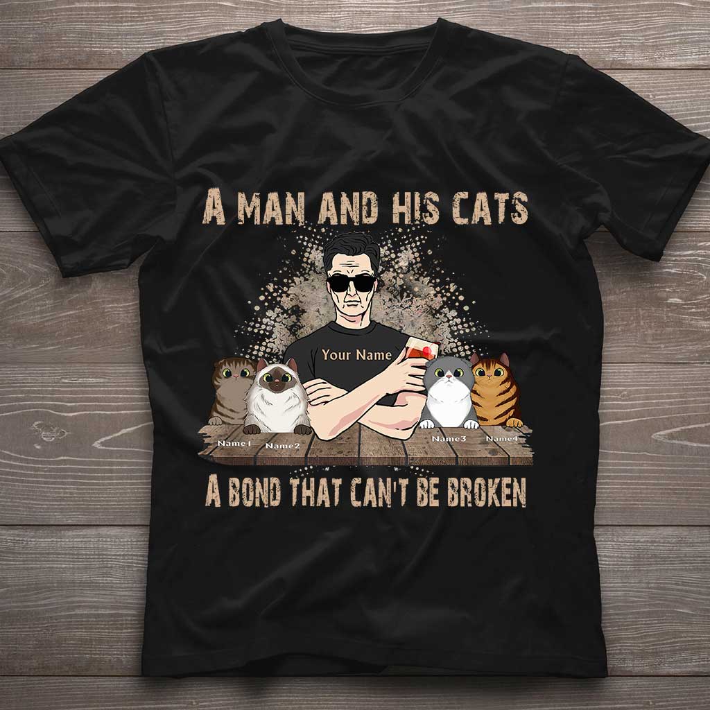 A Man And His Cats - Personalized Father's Day Cat T-shirt and Hoodie