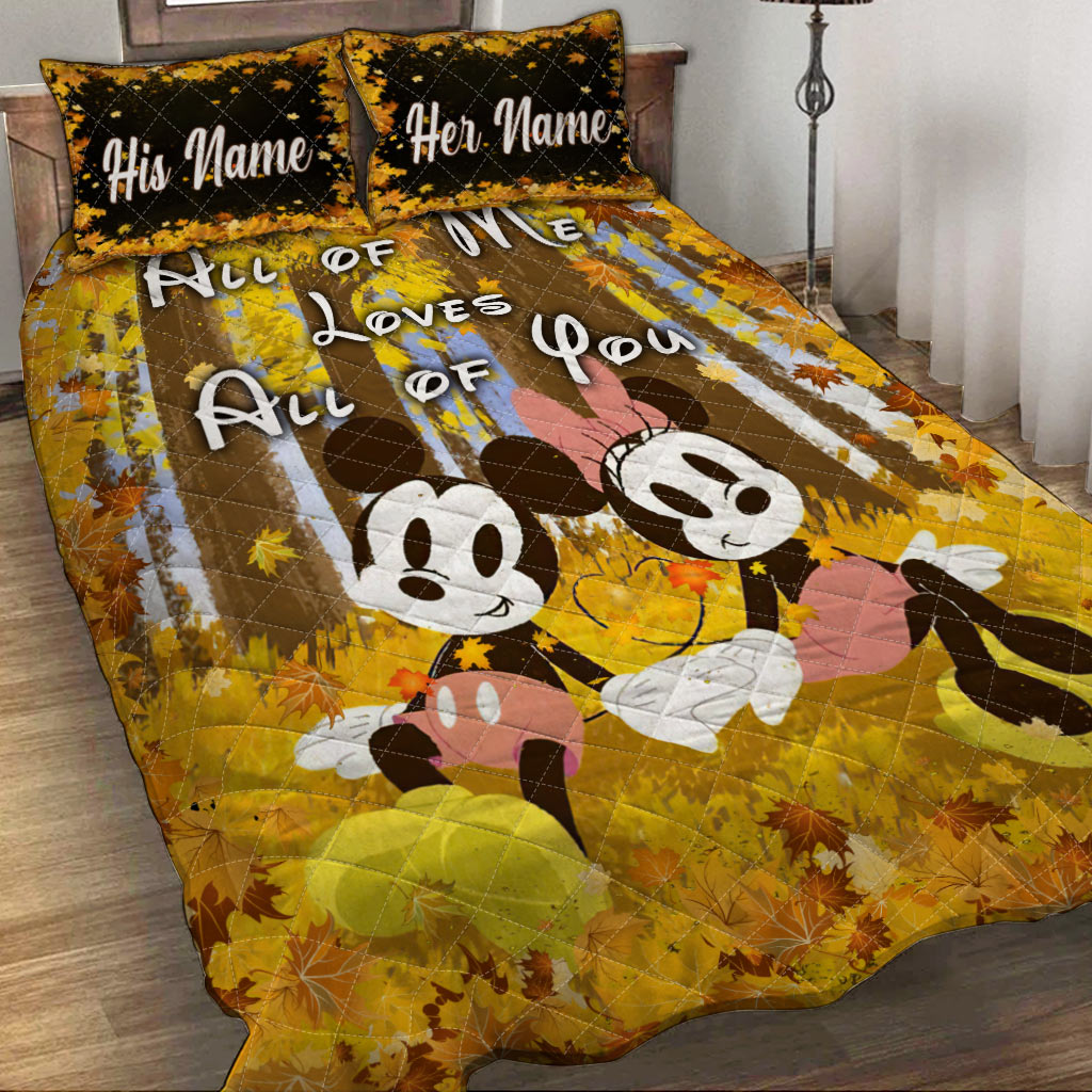 All Of Me Loves All Of You - Personalized Mouse Quilt Set