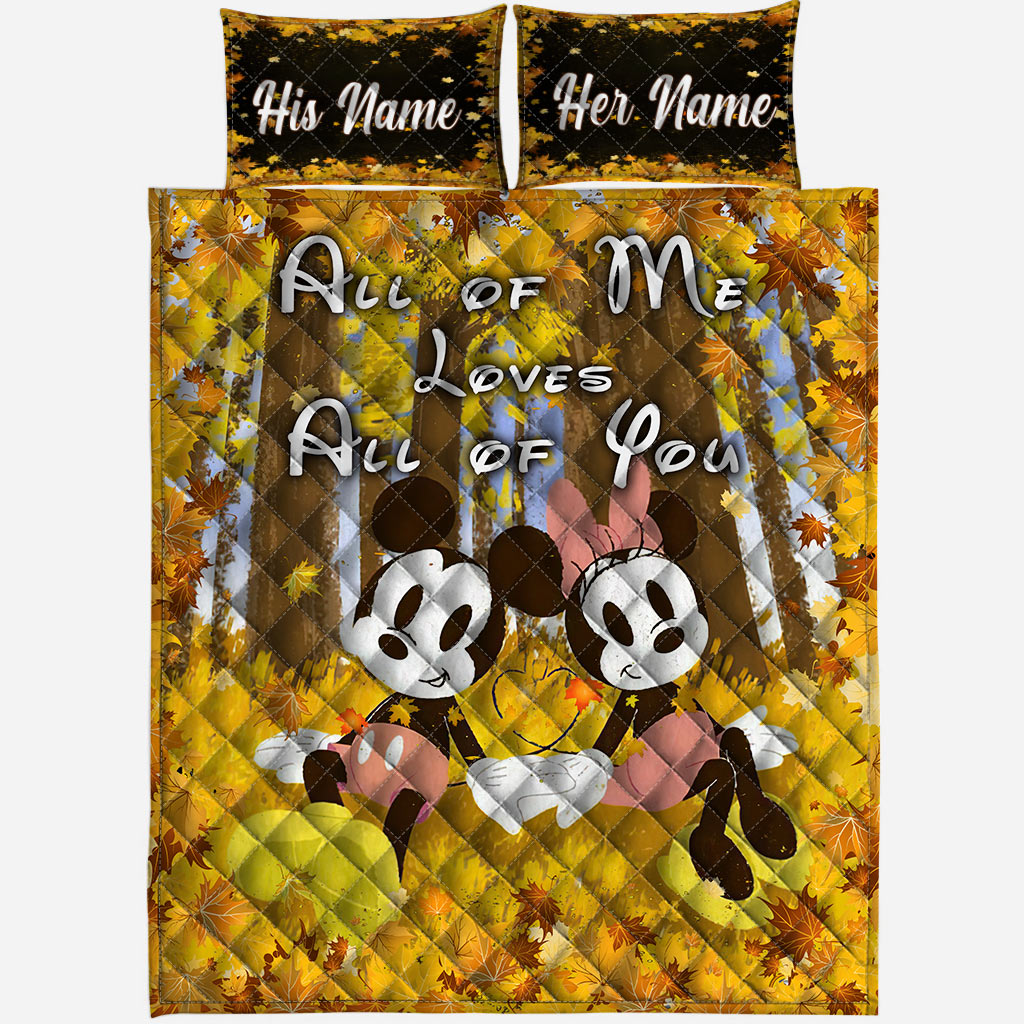 All Of Me Loves All Of You - Personalized Mouse Quilt Set