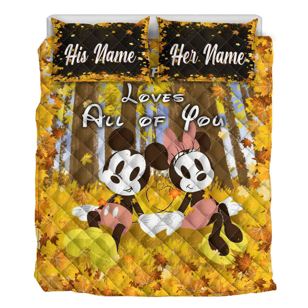 All Of Me Loves All Of You - Personalized Mouse Quilt Set