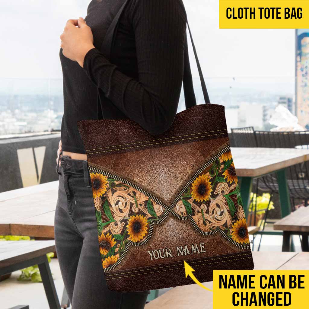 Horse Girl Sunflower Personalized Tote Bag