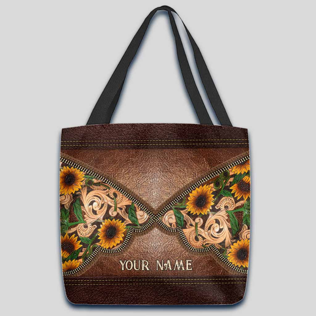 Horse Girl Sunflower Personalized Tote Bag