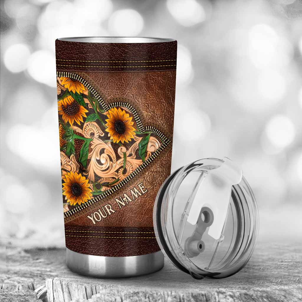 Horse Girl Sunflower Personalized 3D Printed Tumbler