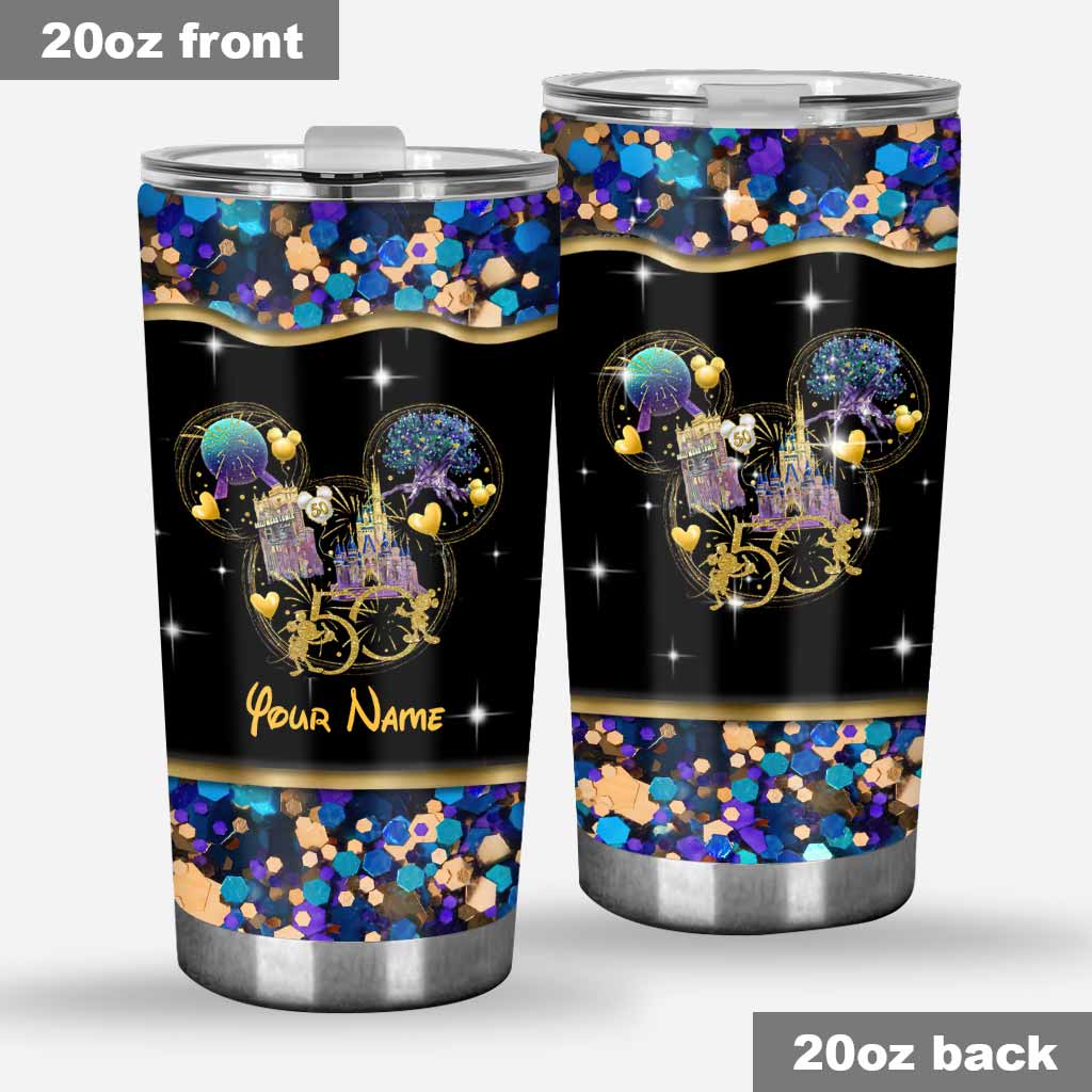 Peace Love 50 Years Of Magic - Personalized Mouse Tumbler