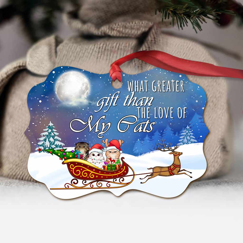 What Greater Gift - Personalized Christmas Cat Ornament (Printed On Both Sides)