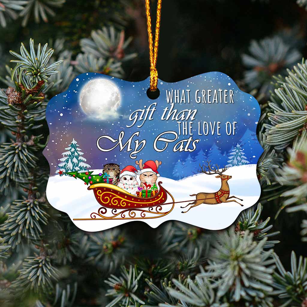 What Greater Gift - Personalized Christmas Cat Ornament (Printed On Both Sides)