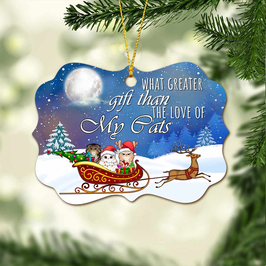 What Greater Gift - Personalized Christmas Cat Ornament (Printed On Both Sides)