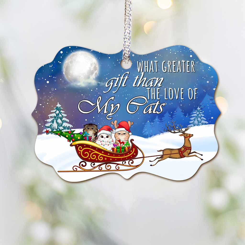 What Greater Gift - Personalized Christmas Cat Ornament (Printed On Both Sides)