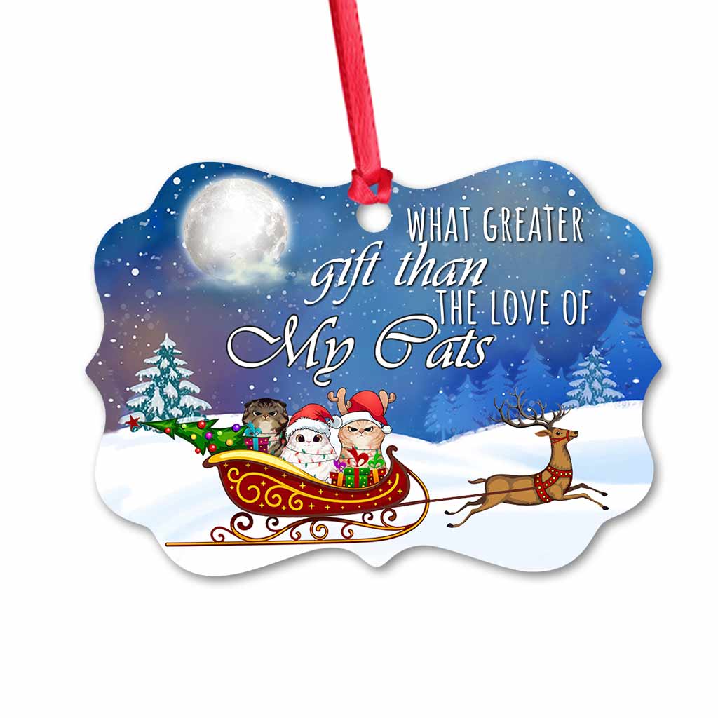 What Greater Gift - Personalized Christmas Cat Ornament (Printed On Both Sides)