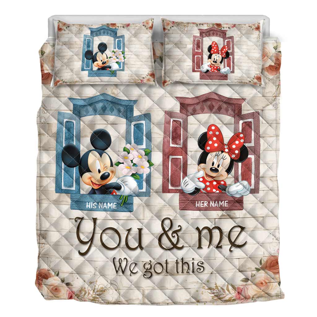 You & Me We Got This - Personalized Mouse Quilt Set