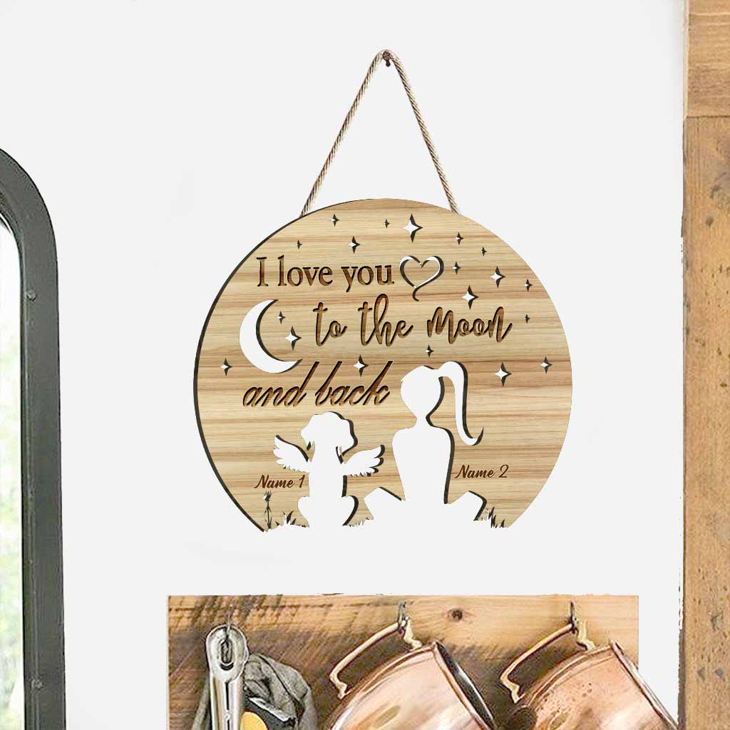 I Love You To The Moon And Back - Personalized Dog Wood Sign