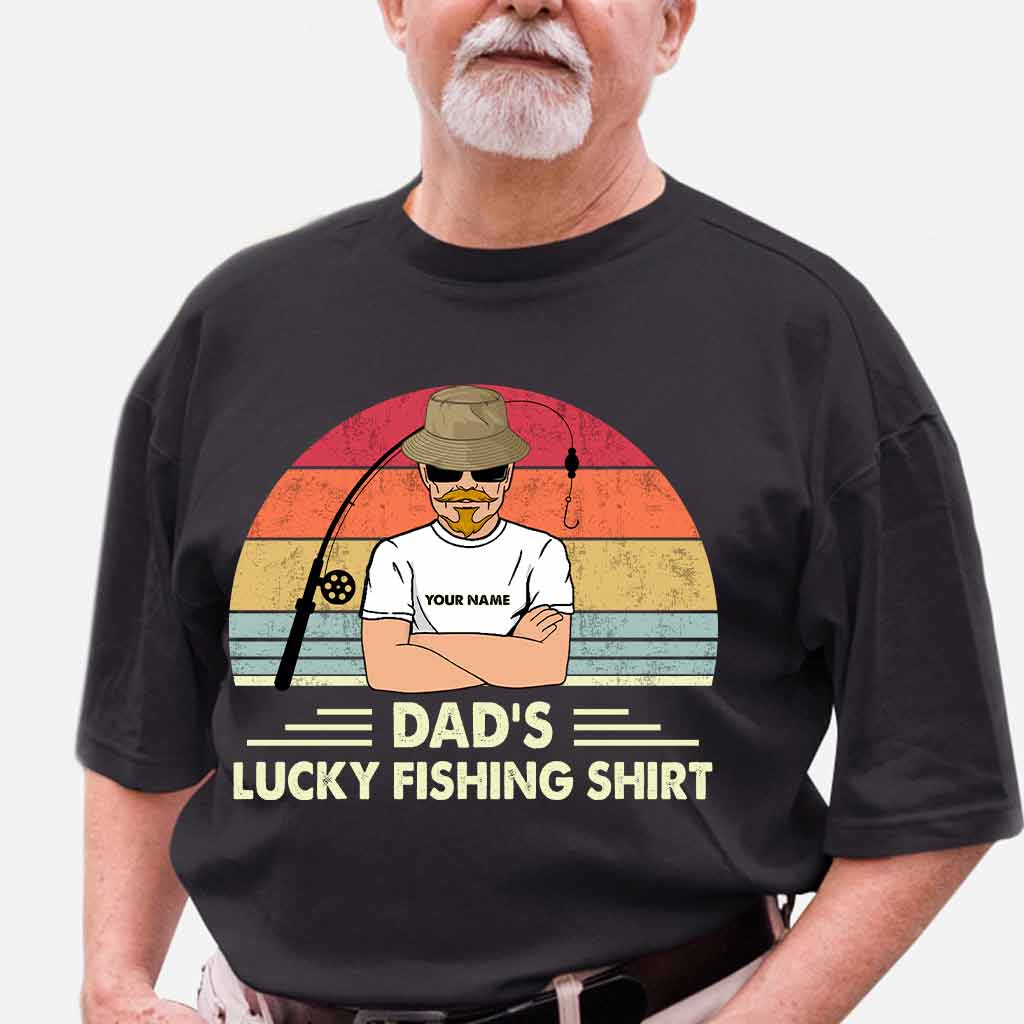 Dad's Lucky Shirt - Personalized Father's Day Fishing T-shirt and Hoodie