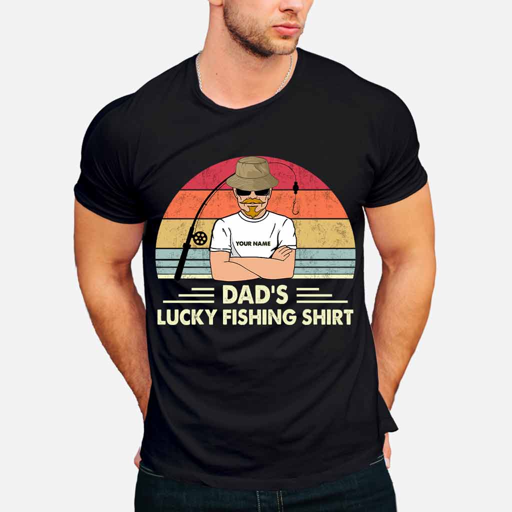 Dad's Lucky Shirt - Personalized Father's Day Fishing T-shirt and Hoodie