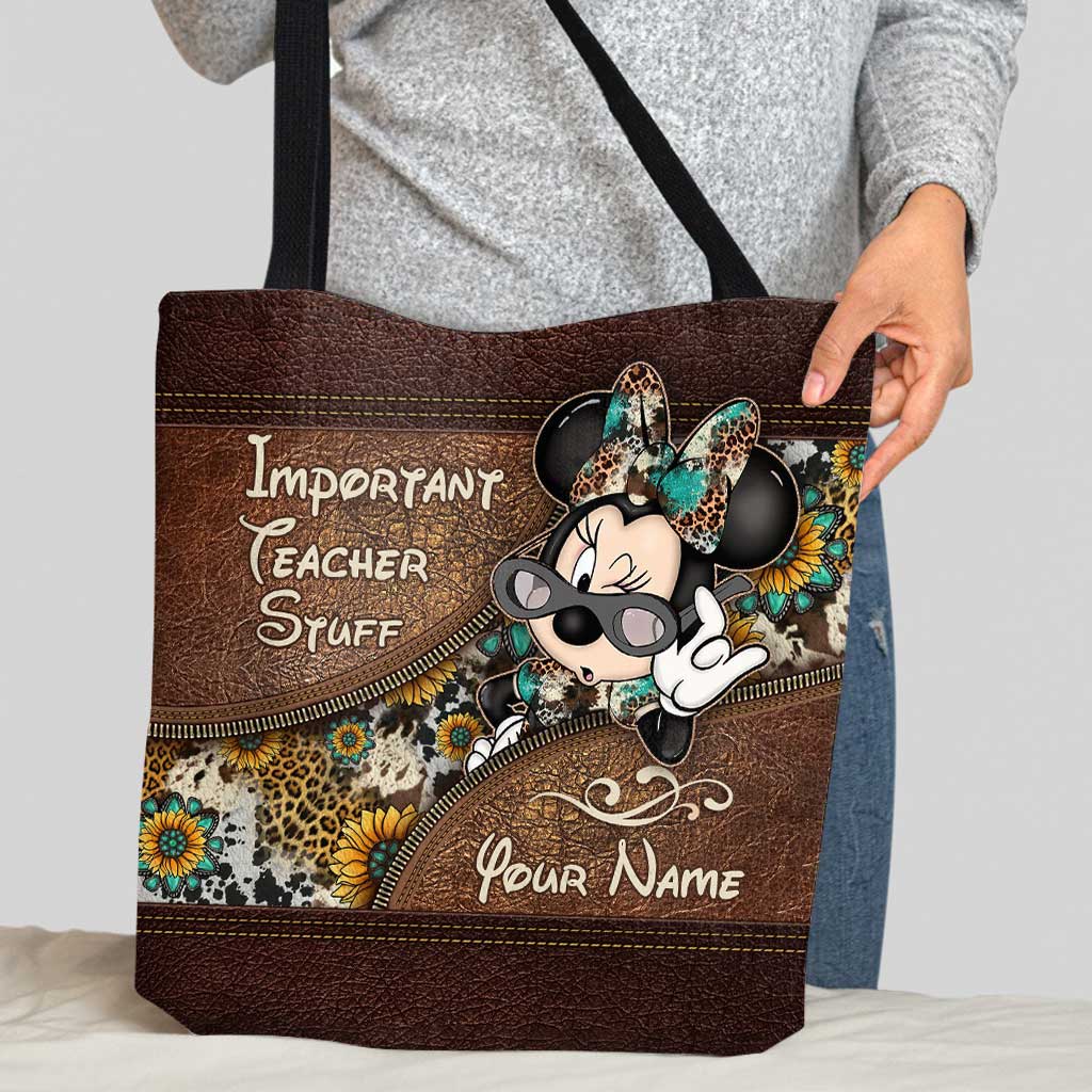 Important Teacher Stuff - Personalized Tote Bag