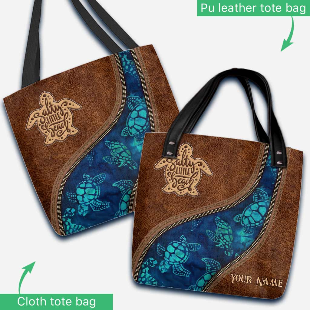 Blue Sea Turtle - Personalized Turtle Tote Bag