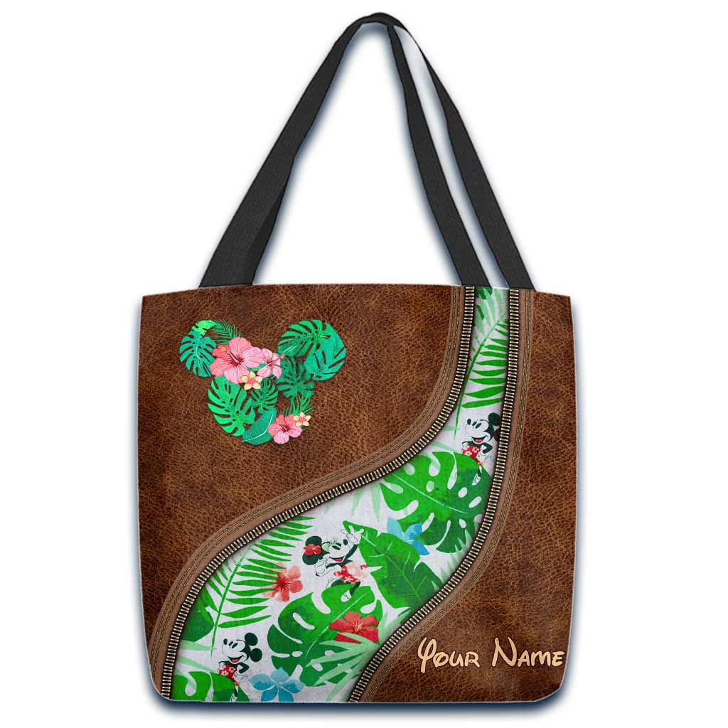 Tropical Mouse Ears - Personalized Tote Bag