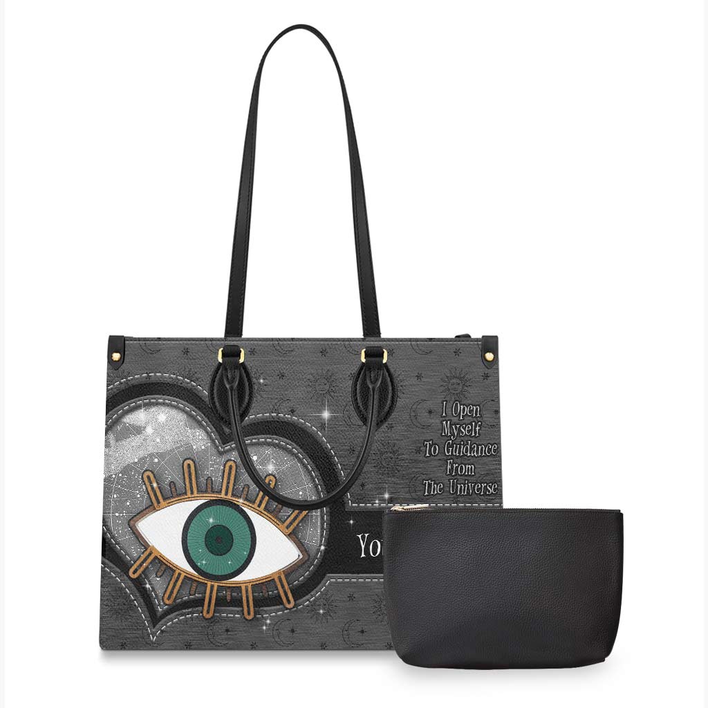 I Open Myself To Guidance From The Universe - Personalized Witch Leather Handbag