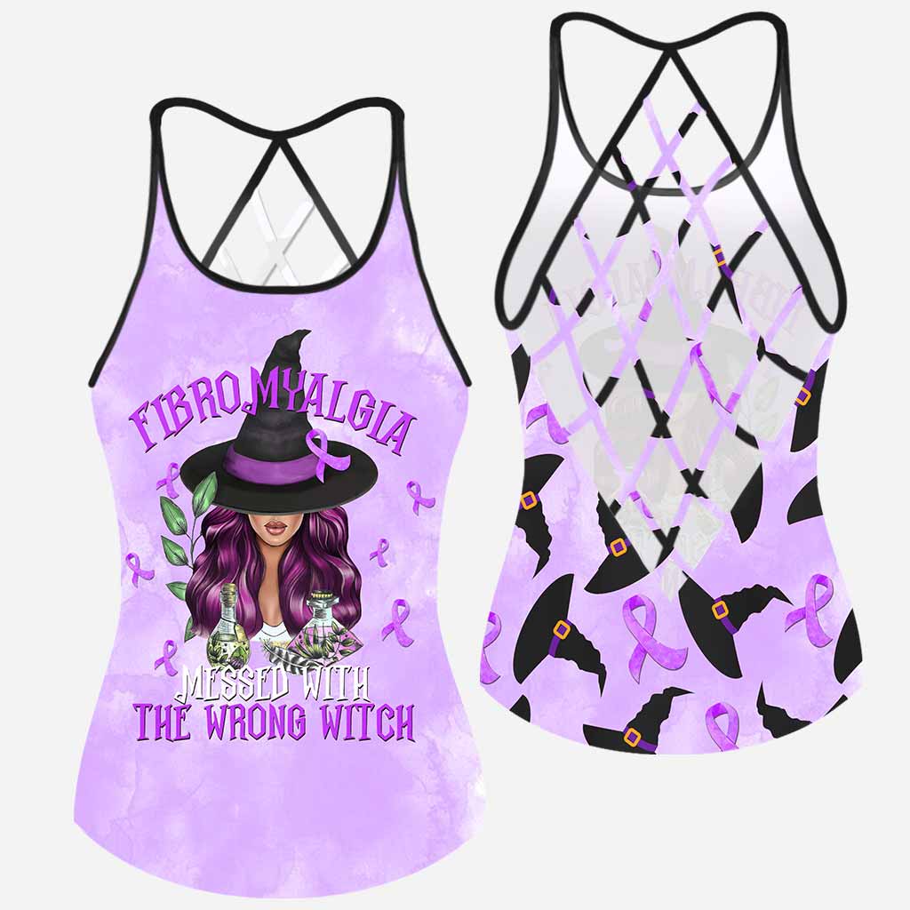 Fibromyalgia Messed With The Wrong Witch Cross Tank Top