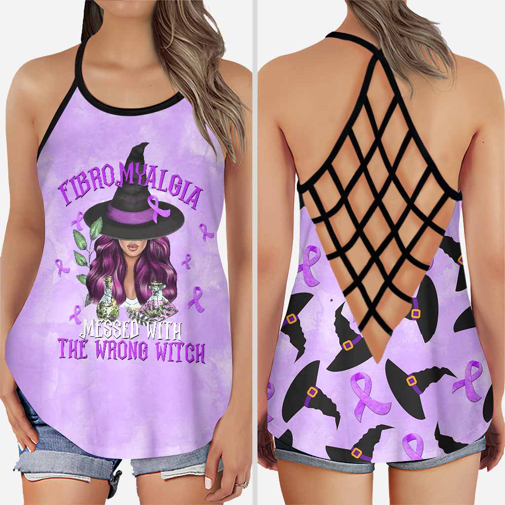 Fibromyalgia Messed With The Wrong Witch Cross Tank Top