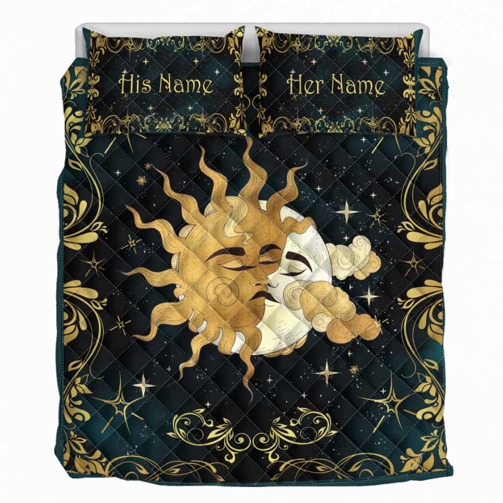 The Moon Loves The Sun - Witch Personalized Quilt Set