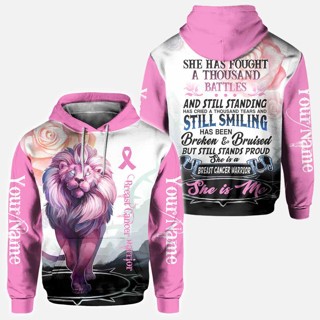 Breast Cancer Warrior - Breast Cancer Awareness Personalized All Over T-shirt and Hoodie