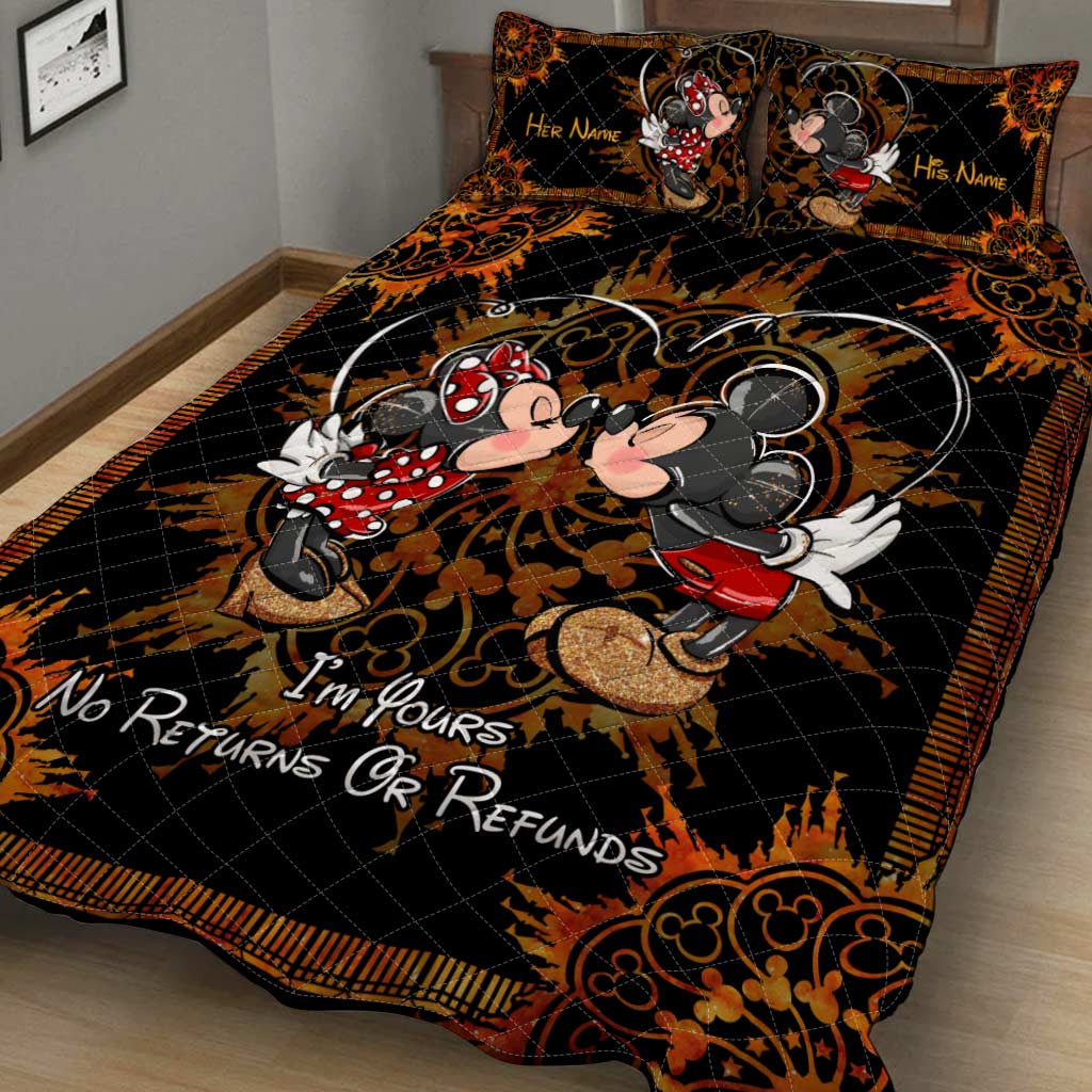 I'm Yours No Returns Or Refunds - Personalized Mouse Quilt Set