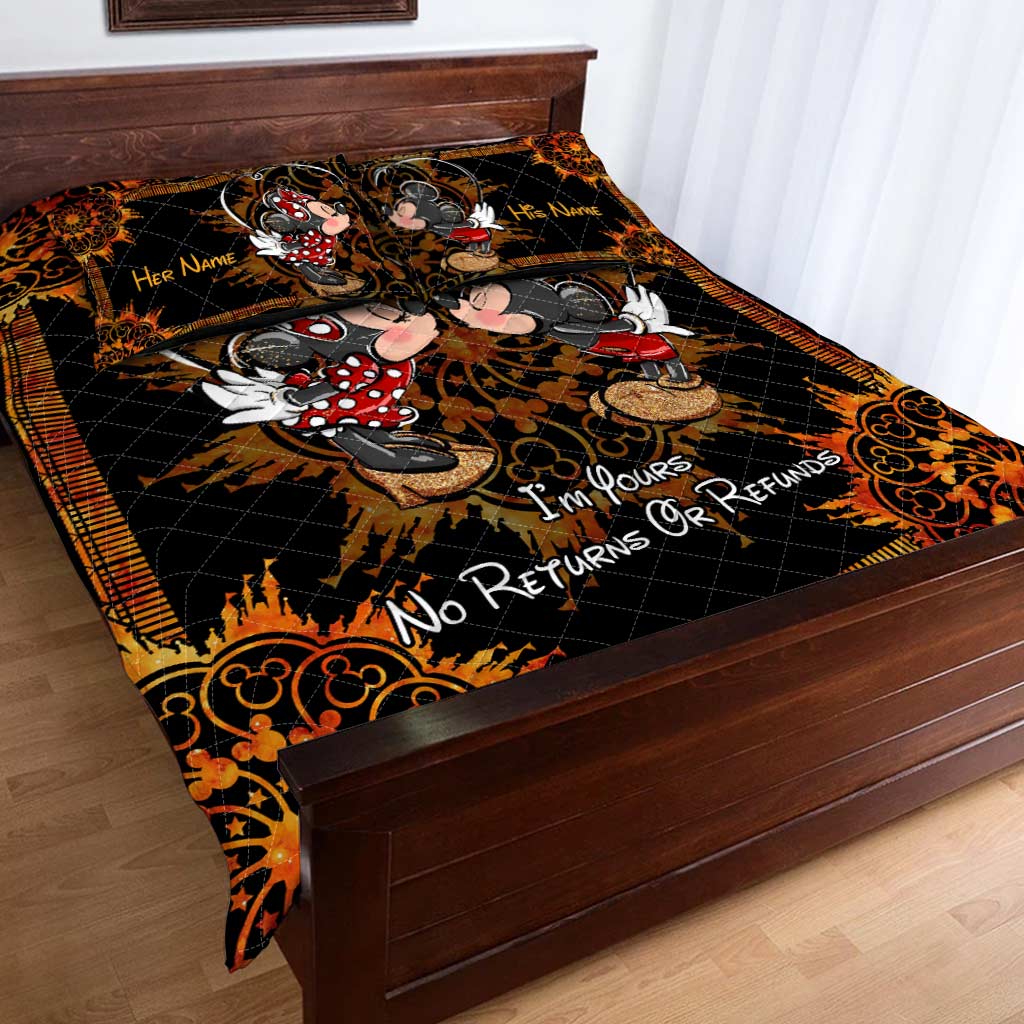 I'm Yours No Returns Or Refunds - Personalized Mouse Quilt Set