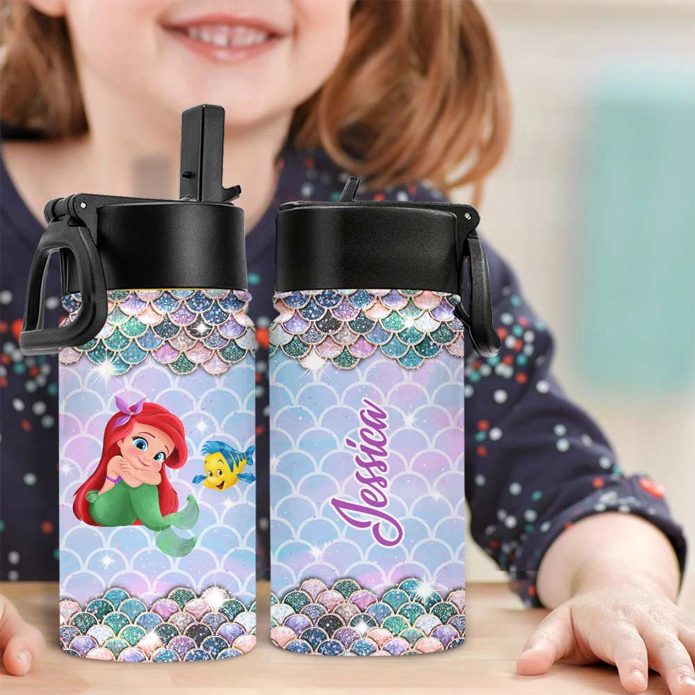 Little Mermaid - Personalized Mouse Kids Water Bottle