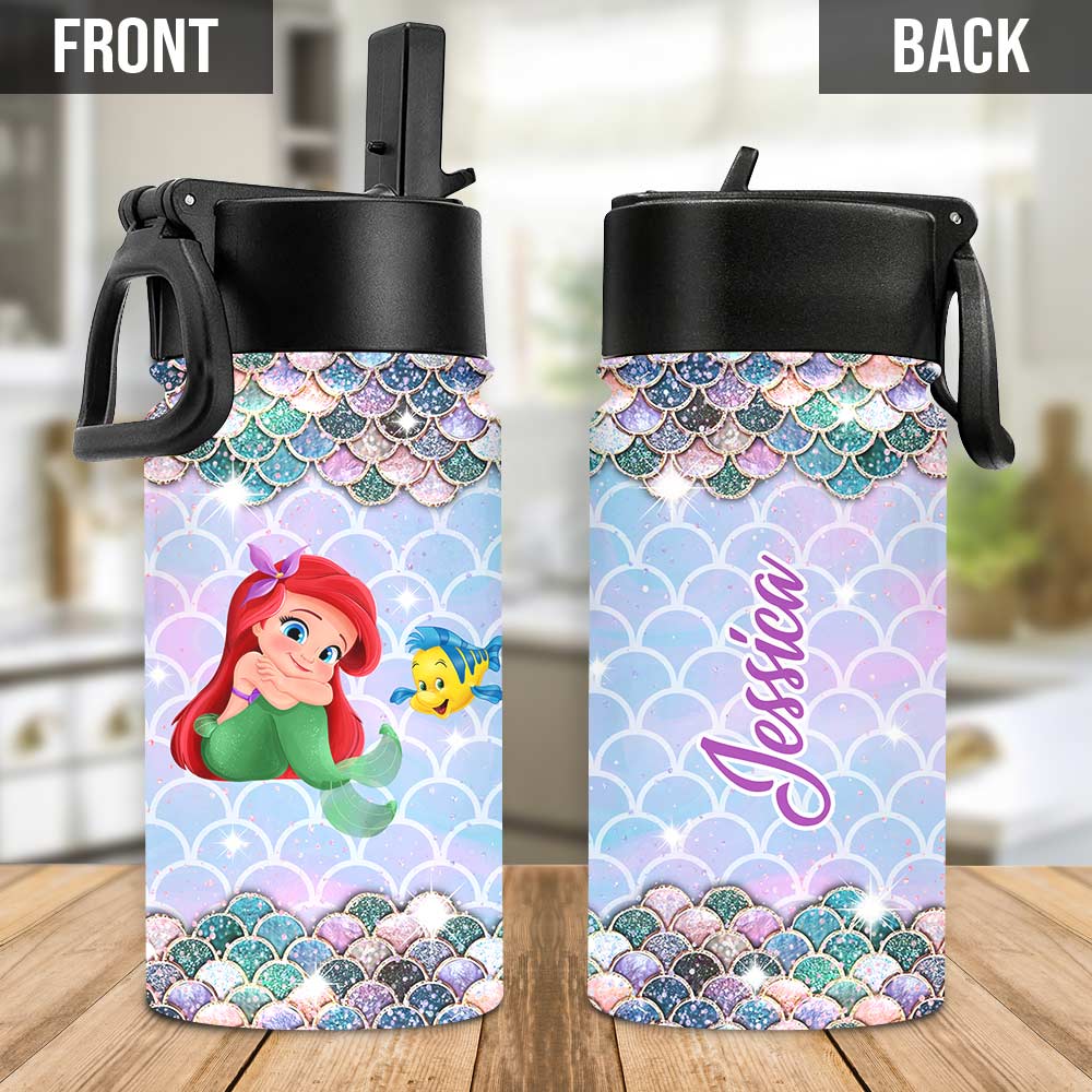 Little Mermaid - Personalized Mouse Kids Water Bottle