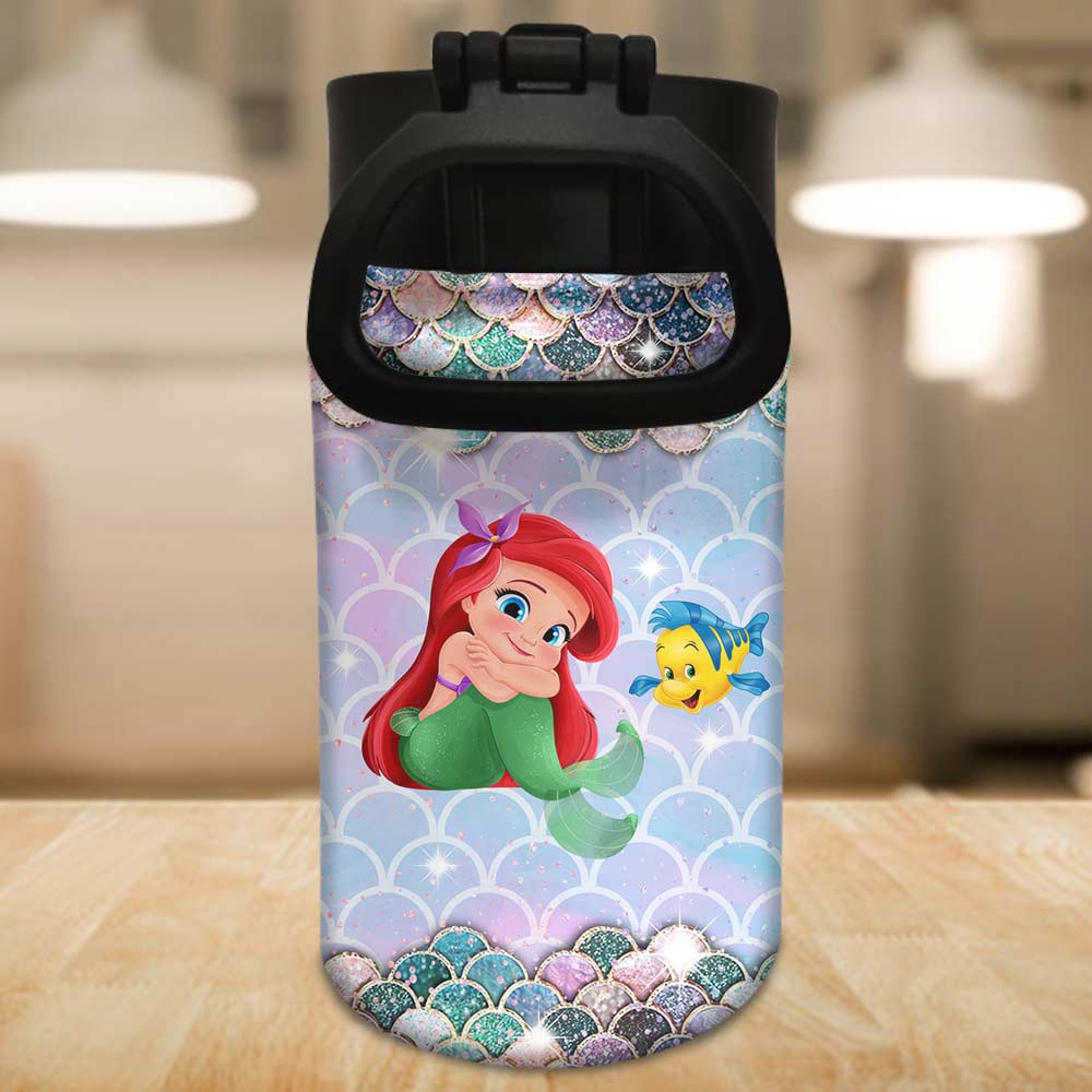 Little Mermaid - Personalized Mouse Kids Water Bottle