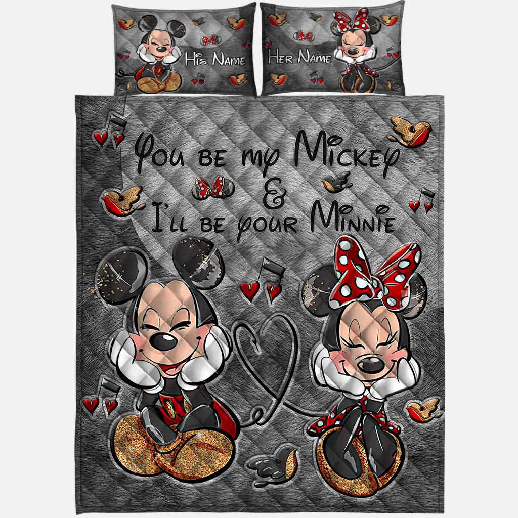 You And Me Mouse Ears Couple - Personalized Quilt Set