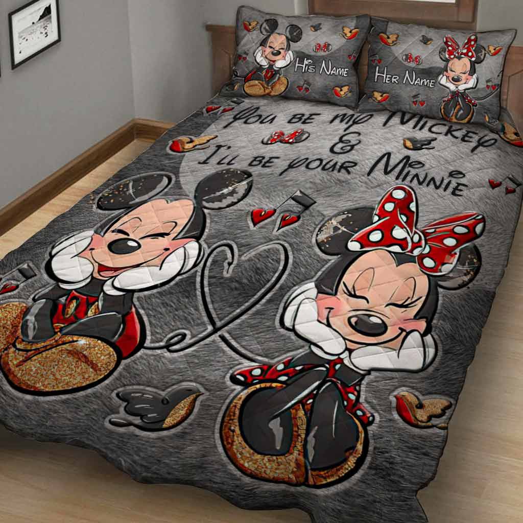 You And Me Mouse Ears Couple - Personalized Quilt Set