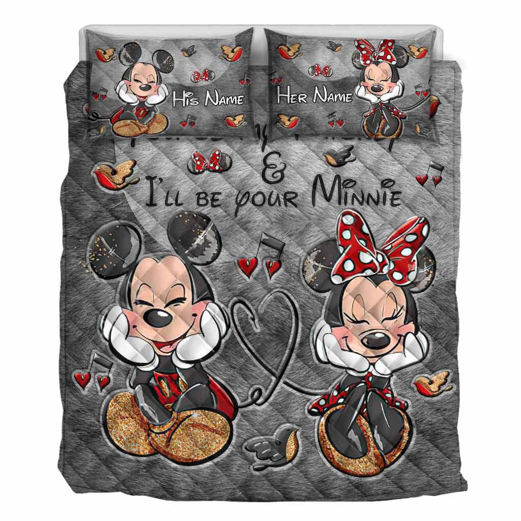 You And Me Mouse Ears Couple - Personalized Quilt Set