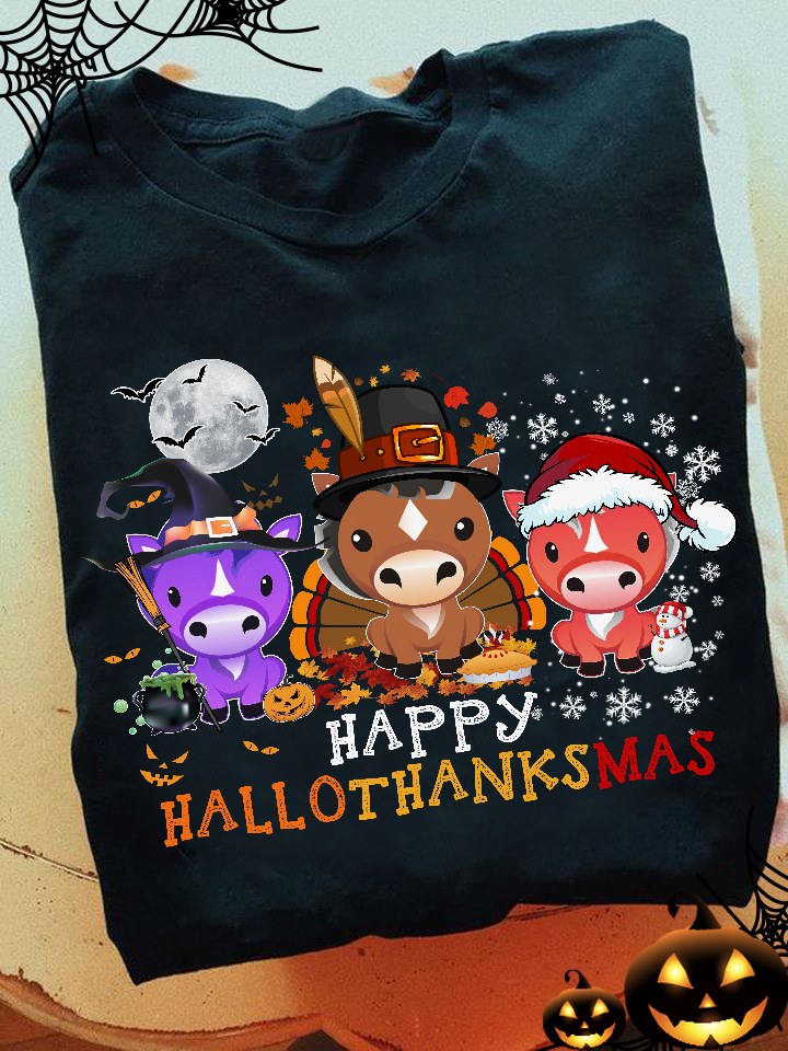 Happy Hallothanksmas Horse T-shirt and Hoodie 0823