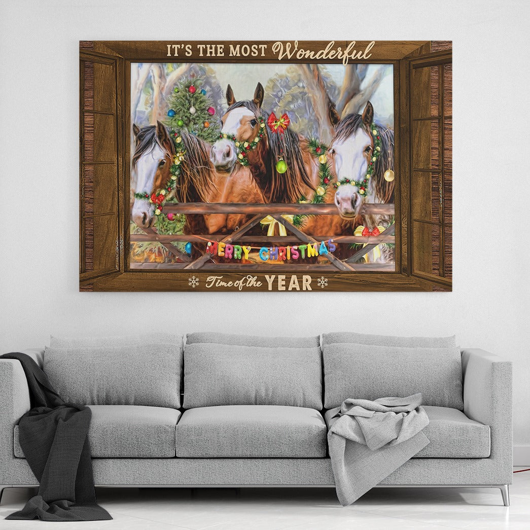 It's The Most Wonderful Time Of The Year Horse Canvas and Poster 0823