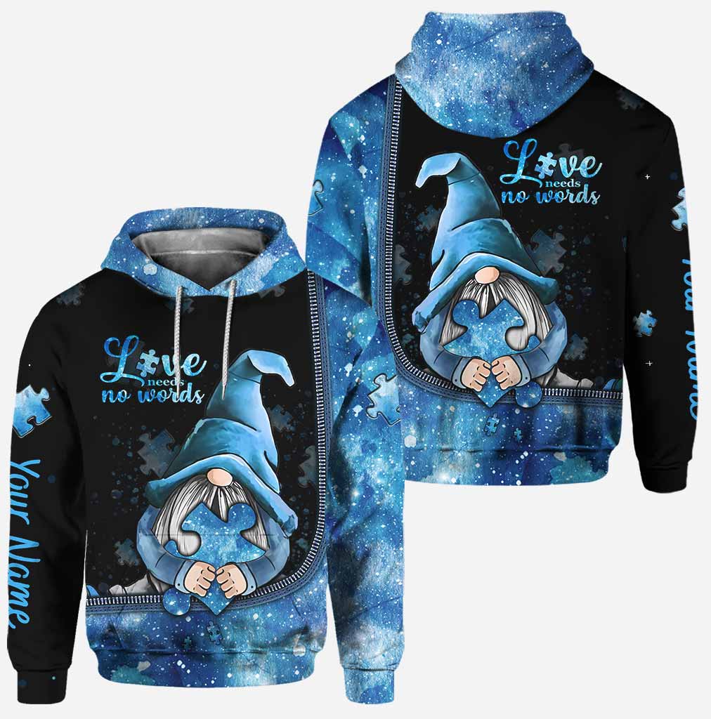 Love Needs No Words - Personalized Autism Awareness Hoodie and Leggings