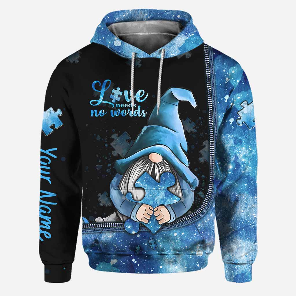 Love Needs No Words - Personalized Autism Awareness Hoodie and Leggings