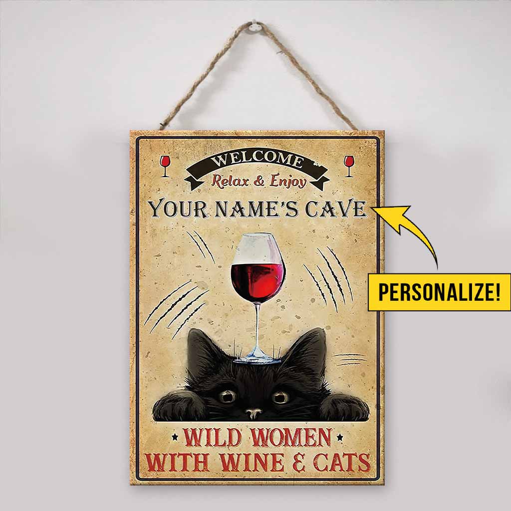 Welcome - Cat Personalized Rectangle Metal Sign