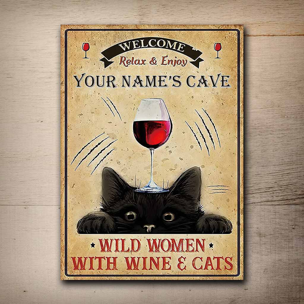 Welcome - Cat Personalized Rectangle Metal Sign