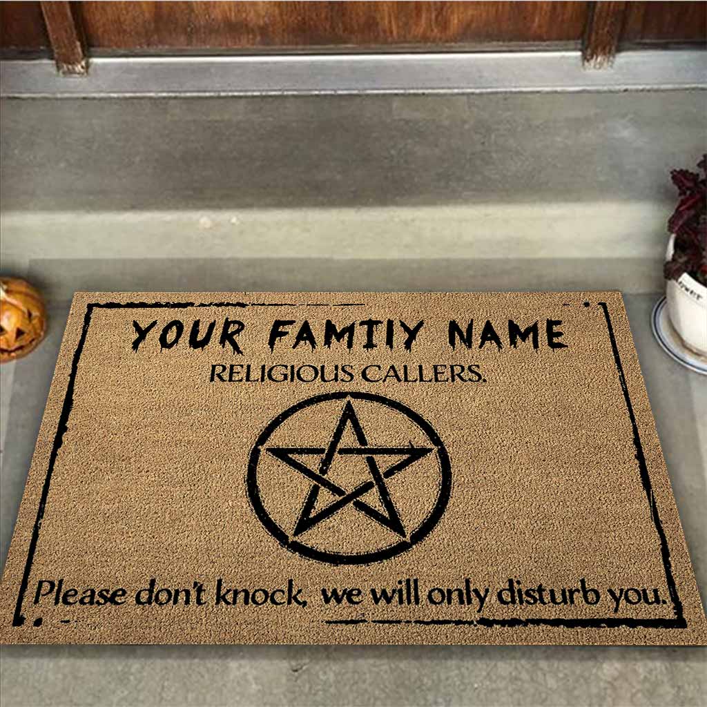 Religious Callers - Witch Personalized Coir Pattern Print Doormat