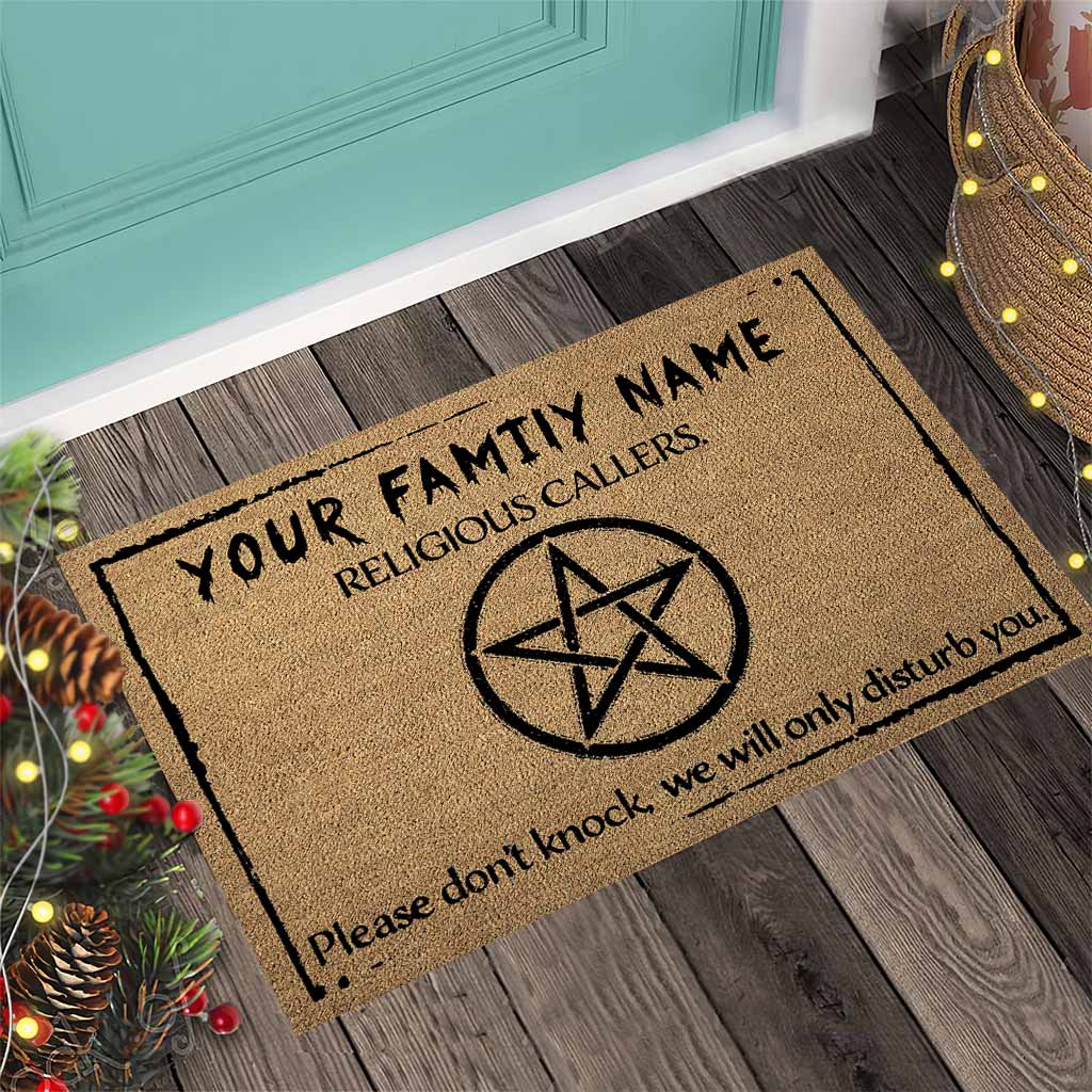 Religious Callers - Witch Personalized Coir Pattern Print Doormat