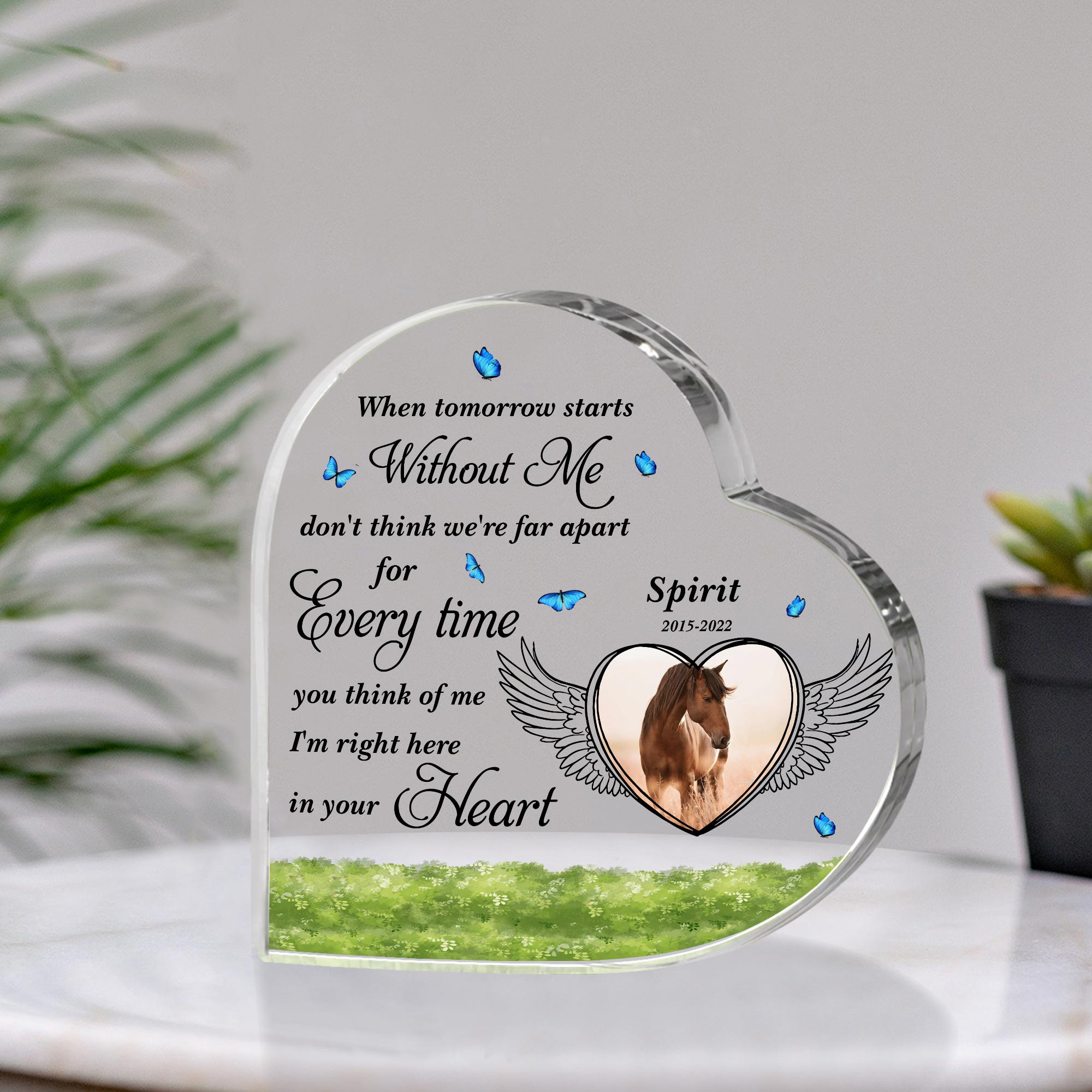 When Tomorrow Starts Without Me - Personalized Horse Custom Shaped Acrylic Plaque