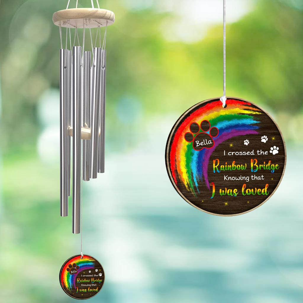 I Crossed The Rainbow Bridge - Personalized Cat Wind Chime