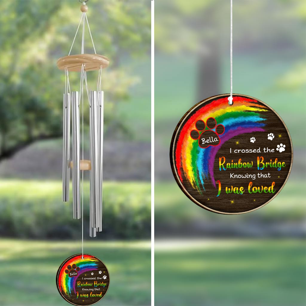 I Crossed The Rainbow Bridge - Personalized Cat Wind Chime