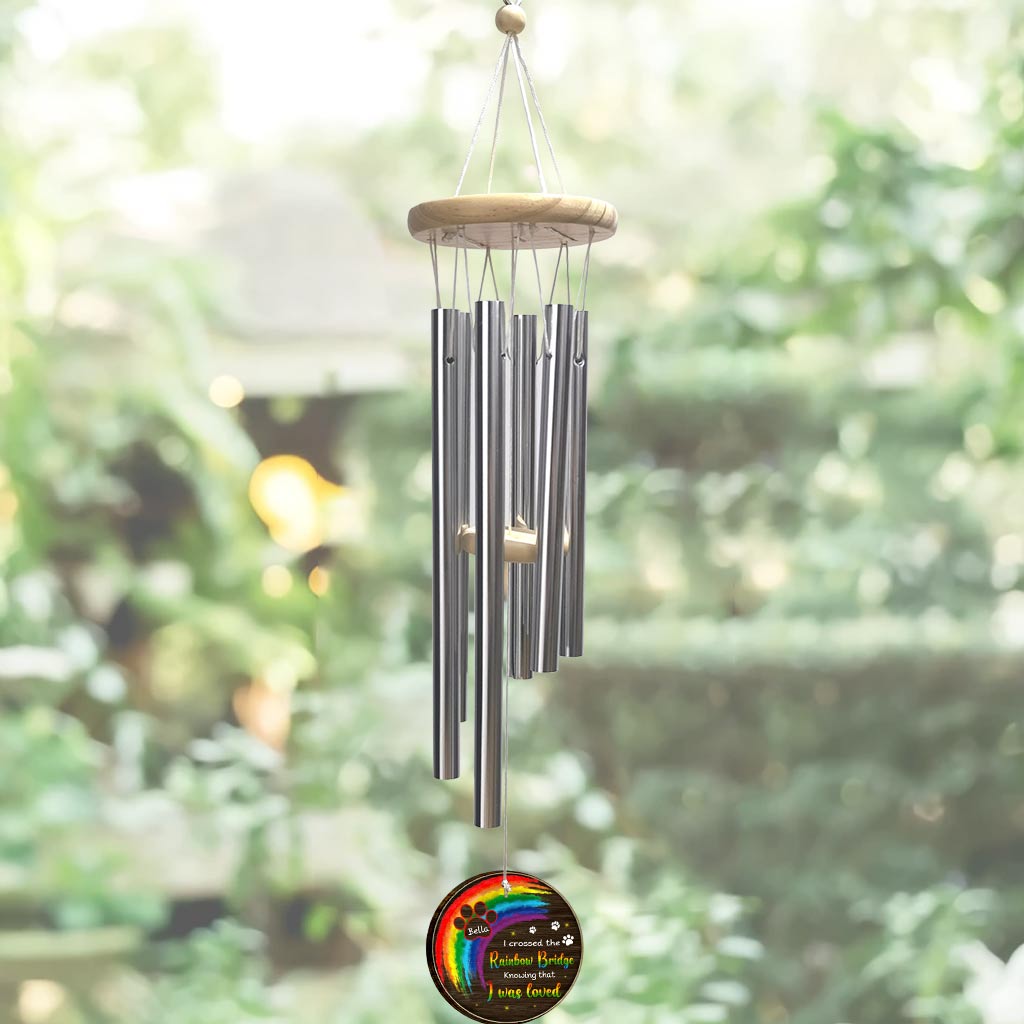 I Crossed The Rainbow Bridge - Personalized Cat Wind Chime