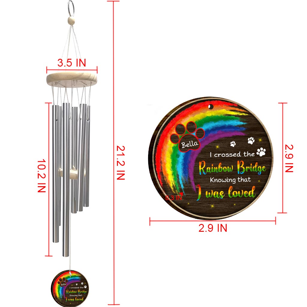 I Crossed The Rainbow Bridge - Personalized Cat Wind Chime