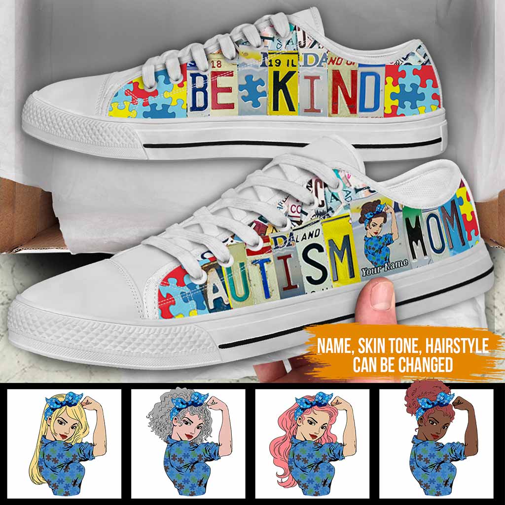 Autism Mom License Plates Personalized Low Top Shoes