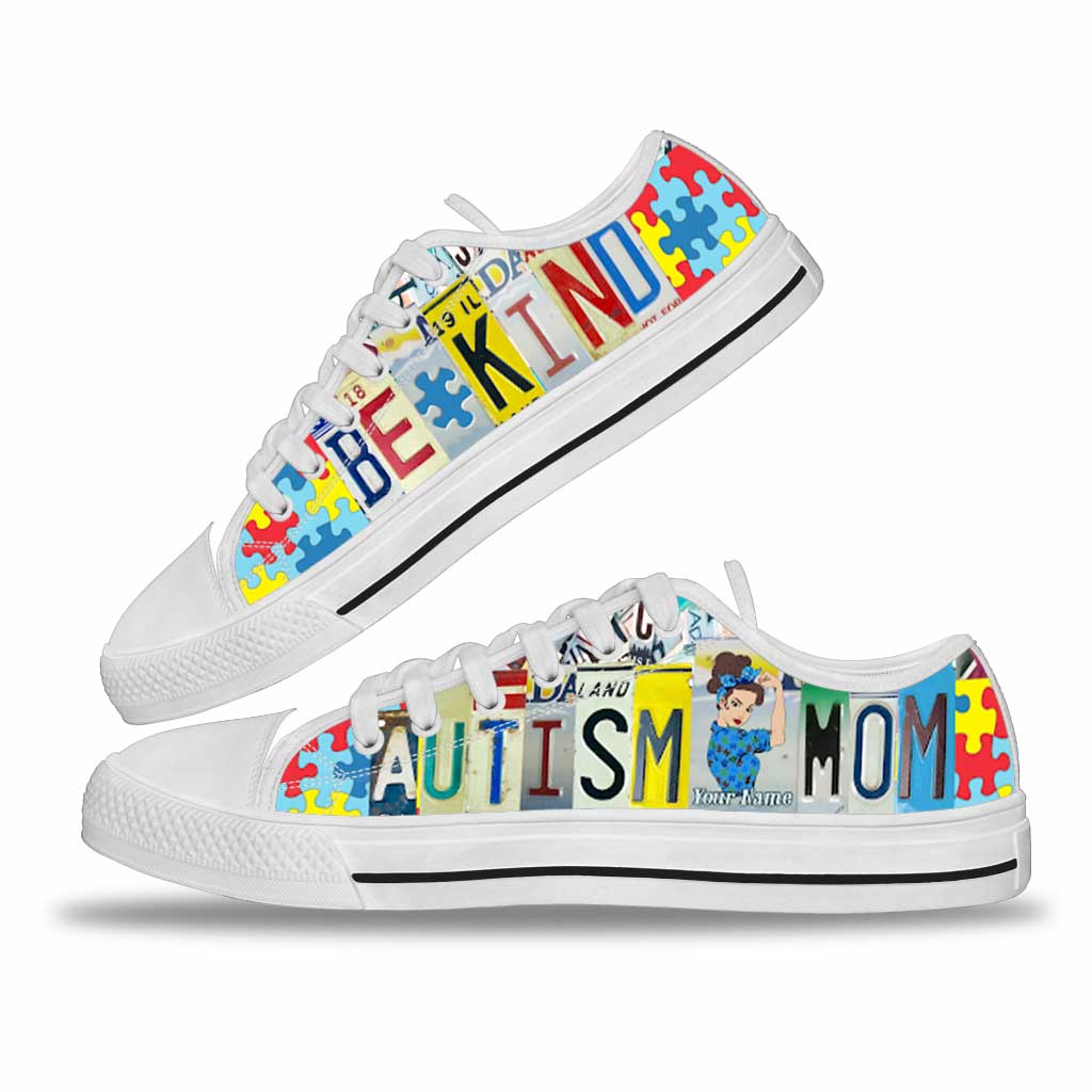 Autism Mom License Plates Personalized Low Top Shoes